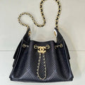 Chanel  AS5631 25 Mini Handbag  Perforated Calfskin & Gold-Tone Metal Black - Default Title - View 1