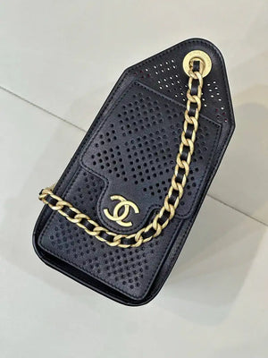 Chanel  AS5631 25 Mini Handbag  Perforated Calfskin & Gold-Tone Metal Black - Default Title - View 4