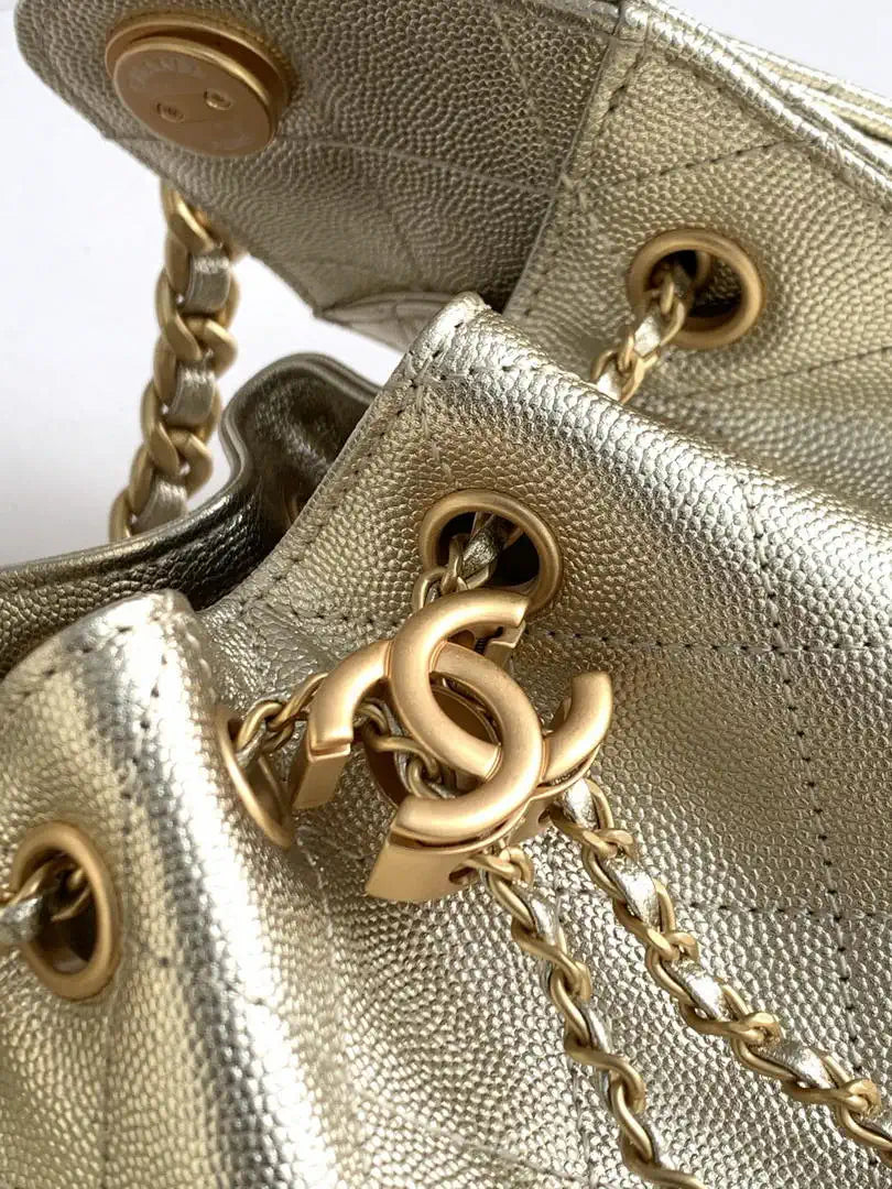 Chanel AS5631 Mini Hobo Calfskin & Gold-Tone Metal Gold