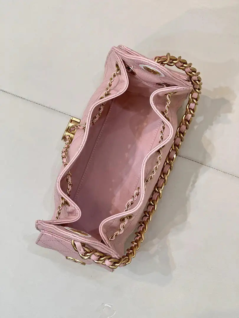 Chanel AS5631 Mini Hobo Calfskin & Gold-Tone Metal Pink