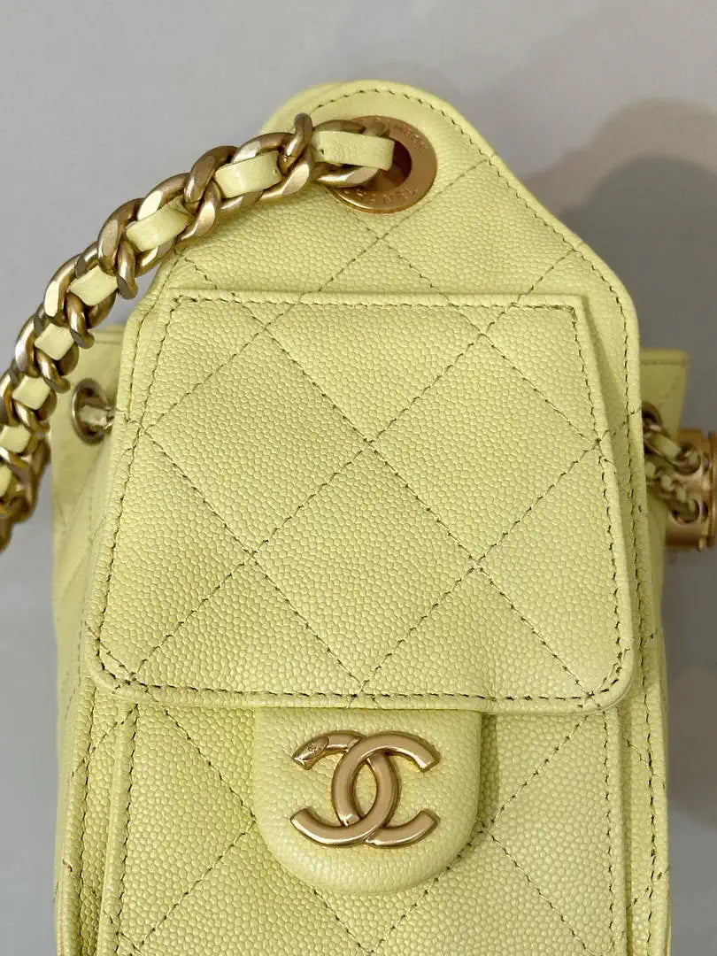Chanel AS5631 Mini Hobo Calfskin & Gold-Tone Metal Yellow