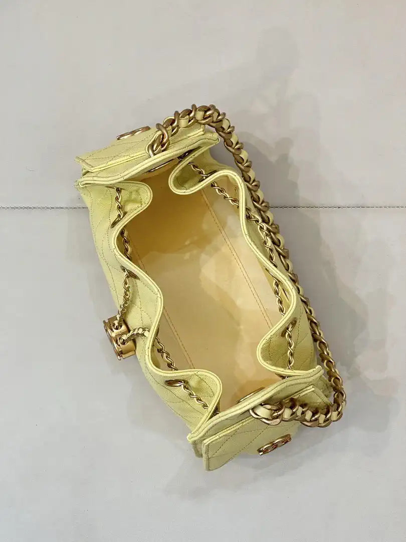 Chanel AS5631 Mini Hobo Calfskin & Gold-Tone Metal Yellow