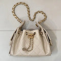 Chanel AS5631 Mini Hobo Calfskin & Gold-Tone Metal Apricot