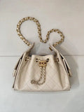Chanel AS5631 Mini Hobo Calfskin & Gold-Tone Metal Apricot