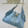 Chanel AS5631 Mini Hobo Calfskin & Gold-Tone Metal Blue