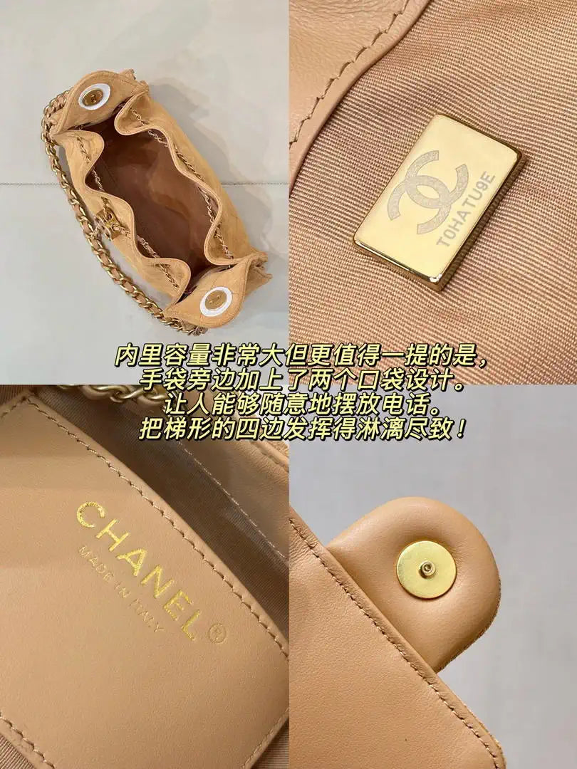 Chanel AS5631 Mini Hobo Calfskin & Gold-Tone Metal Blue