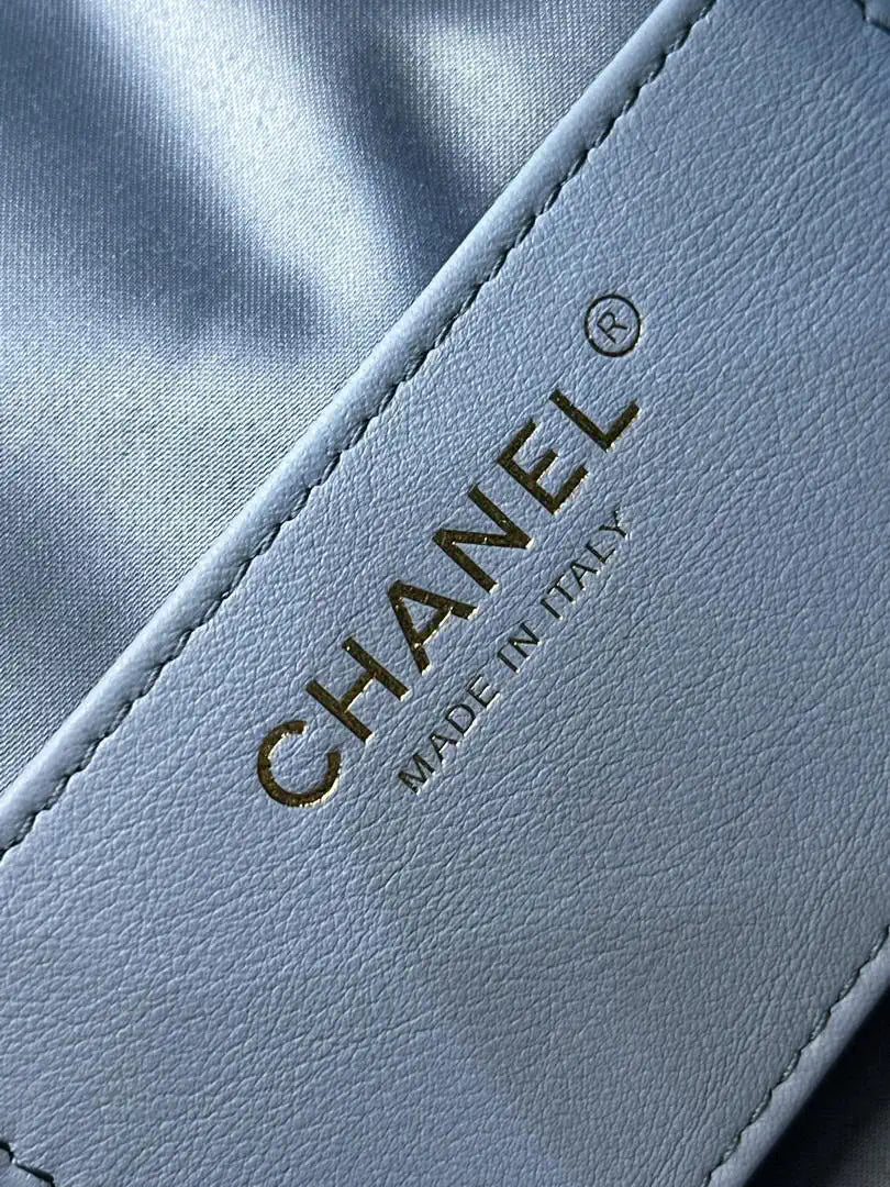 Chanel AS5631 Mini Hobo Calfskin & Gold-Tone Metal Blue