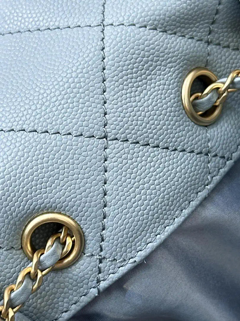 Chanel AS5631 Mini Hobo Calfskin & Gold-Tone Metal Blue