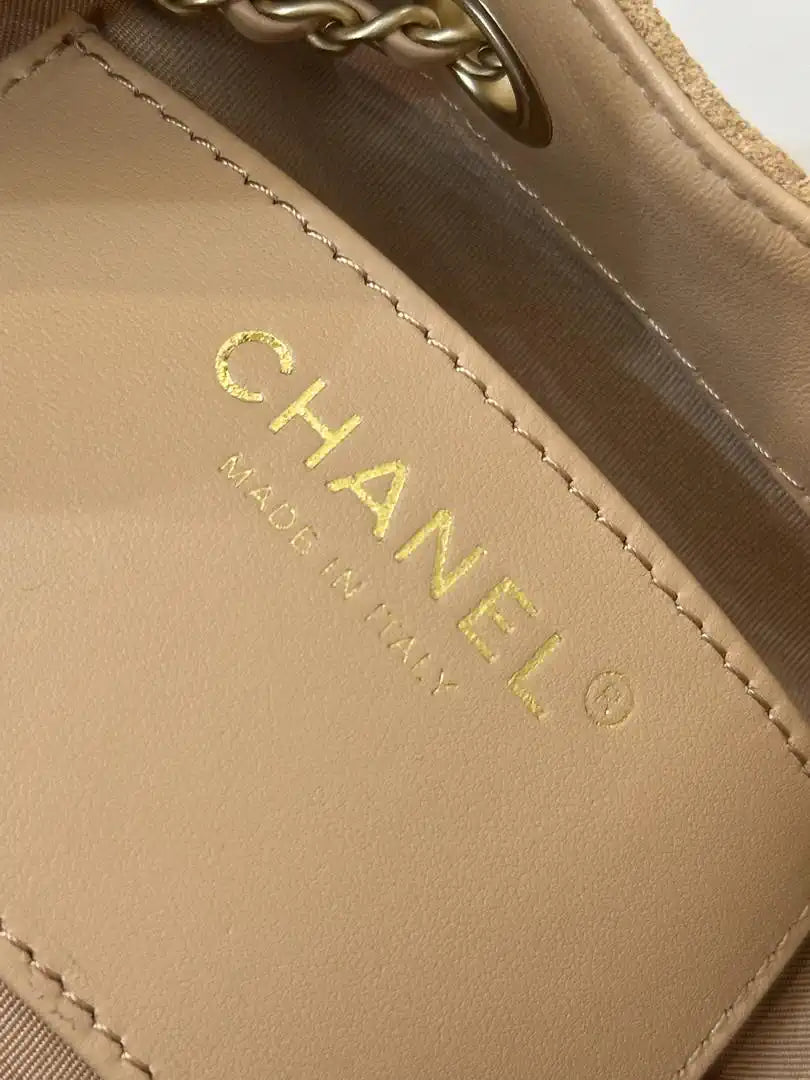 Chanel AS5631 Mini Hobo Suede & Gold-Tone Metal Apricot
