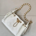 Chanel AS5631 Mini Hobo Calfskin & Gold-Tone Metal White