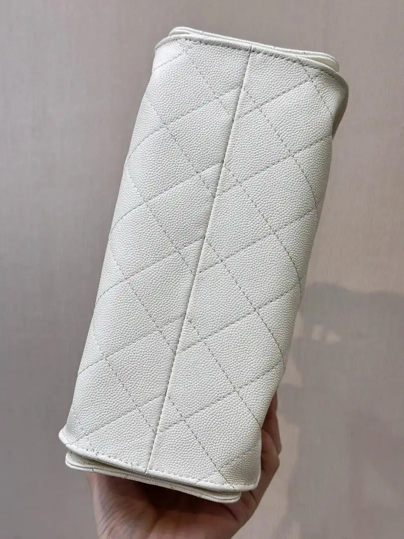 Chanel AS5631 Mini Hobo Calfskin & Gold-Tone Metal White