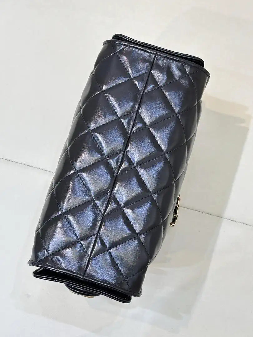 Chanel AS5631 Mini Hobo Lambskin & Gold-Tone Metal Black
