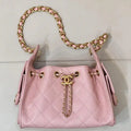 Chanel AS5631 Mini Hobo Calfskin & Gold-Tone Metal Pink