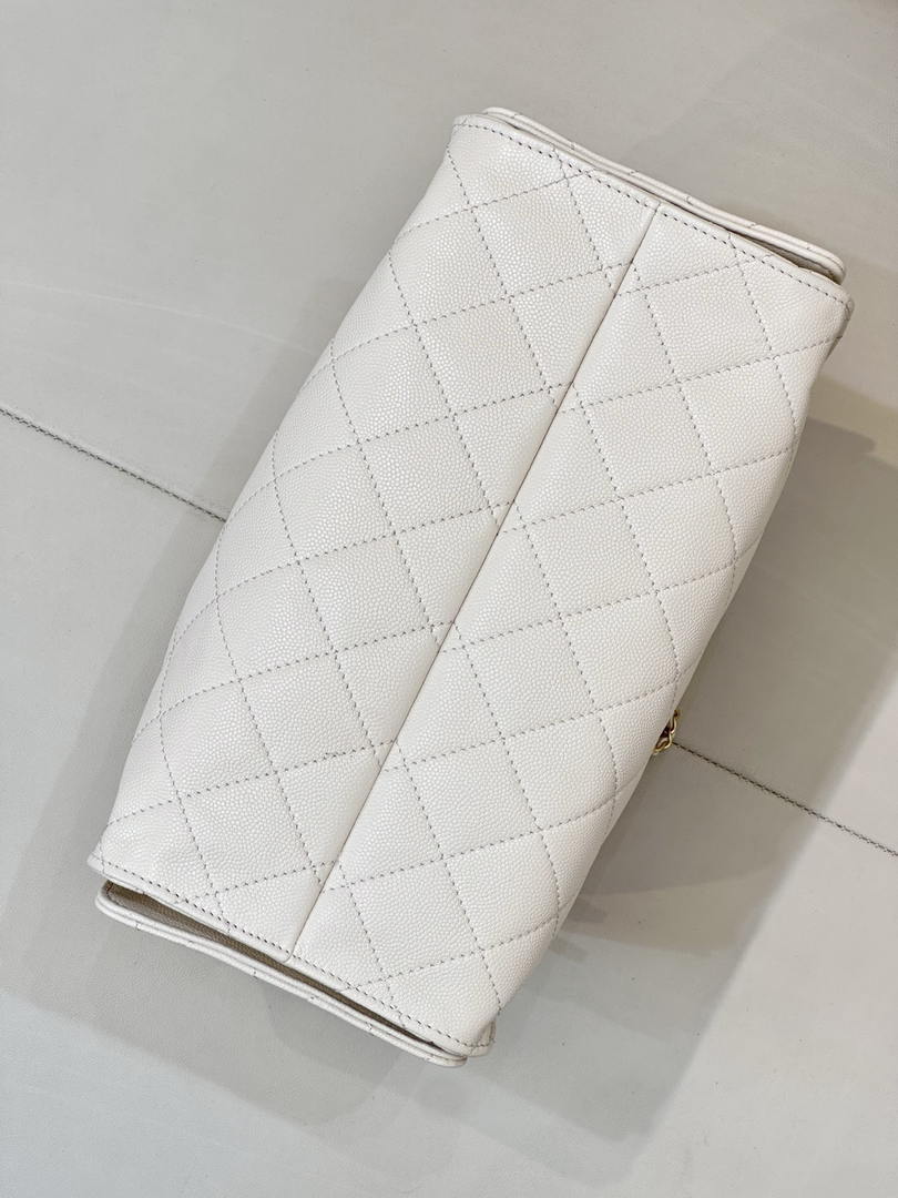 Chanel AS5631 Mini Hobo Calfskin & Gold-Tone Metal Beige White - Default Title - View 9