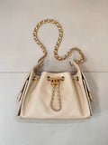 Chanel AS5631 Mini Hobo Calfskin & Gold-Tone Metal Beige