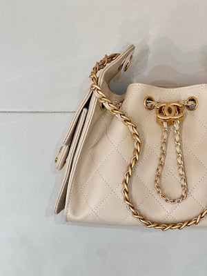 Chanel AS5631 Mini Hobo Calfskin & Gold-Tone Metal Beige - Default Title - View 4