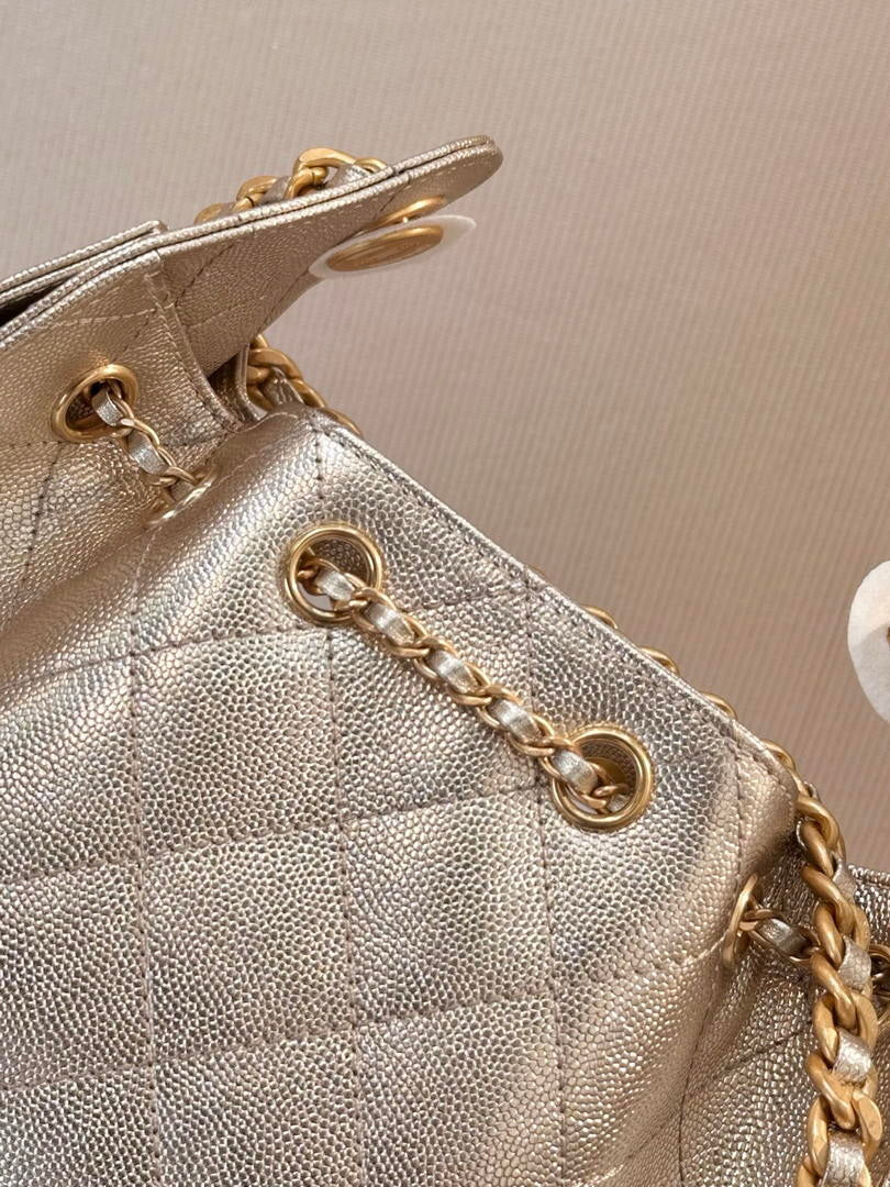 Chanel AS5631 Mini Hobo Calfskin & Gold-Tone Metal Copper Gold