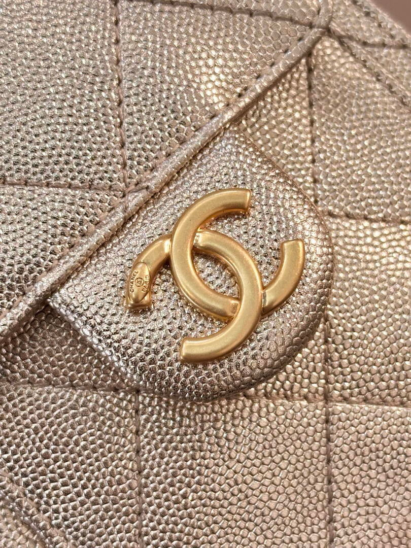 Chanel AS5631 Mini Hobo Calfskin & Gold-Tone Metal Copper Gold