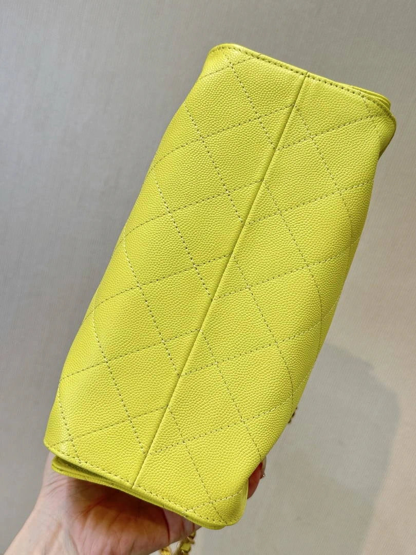Chanel AS5631 Mini Hobo Calfskin & Gold-Tone Metal Lemon Yellow - Default Title - View 8