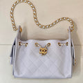 Chanel AS5631 Mini Hobo Calfskin & Gold-Tone Metal Ligth Gray