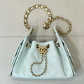 Chanel AS5631 Mini Hobo Calfskin & Gold-Tone Metal Mint Green