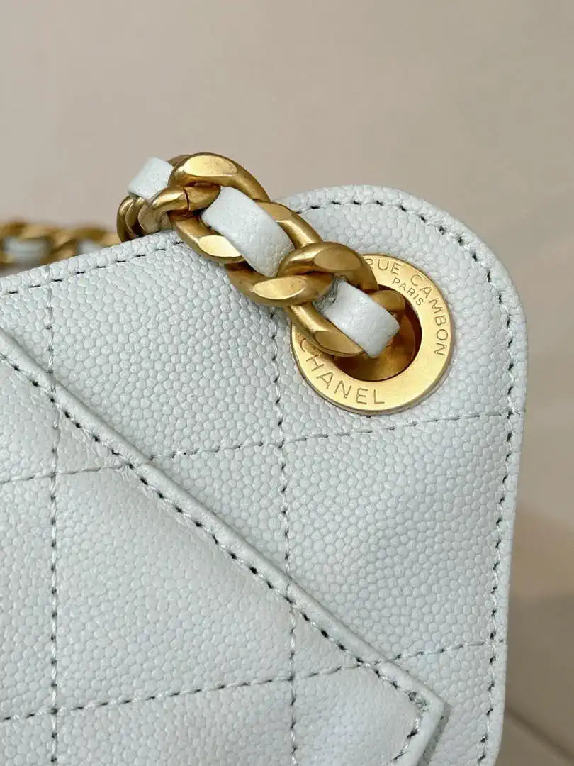 Chanel AS5631 Mini Hobo Calfskin & Gold-Tone Metal Mint Green