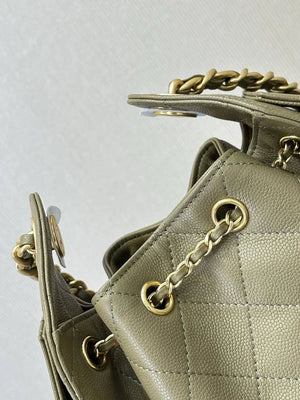 Chanel AS5631 Mini Hobo Calfskin & Gold-Tone Metal Olive Green - Default Title - View 7