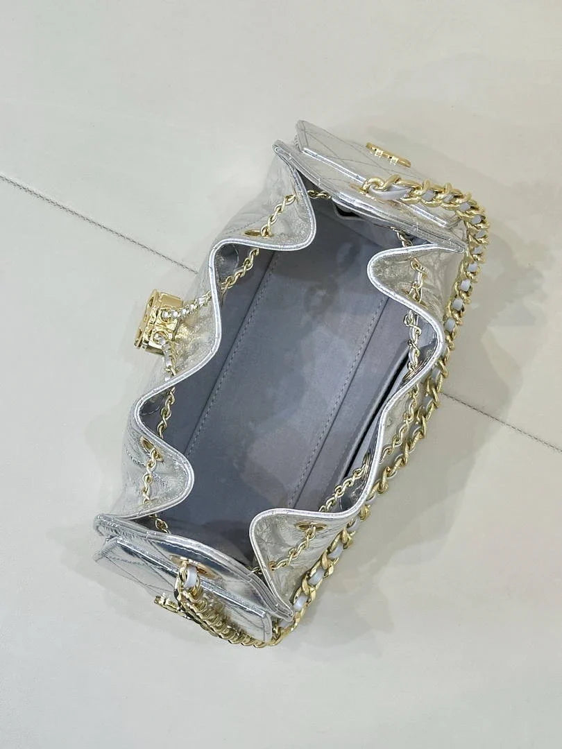 Chanel AS5631 Mini Hobo Metallic calfskin Silver - Default Title - View 7