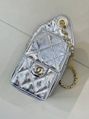 Chanel AS5631 Mini Hobo Metallic calfskin Silver - Default Title - View 8
