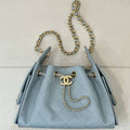Chanel AS5631 Mini Hobo Calfskin & Gold-Tone Metal Sky Blue - Default Title - View 1