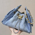 Chanel AS5631 Mini Hobo Denim Blue & Gold-Tone Metal