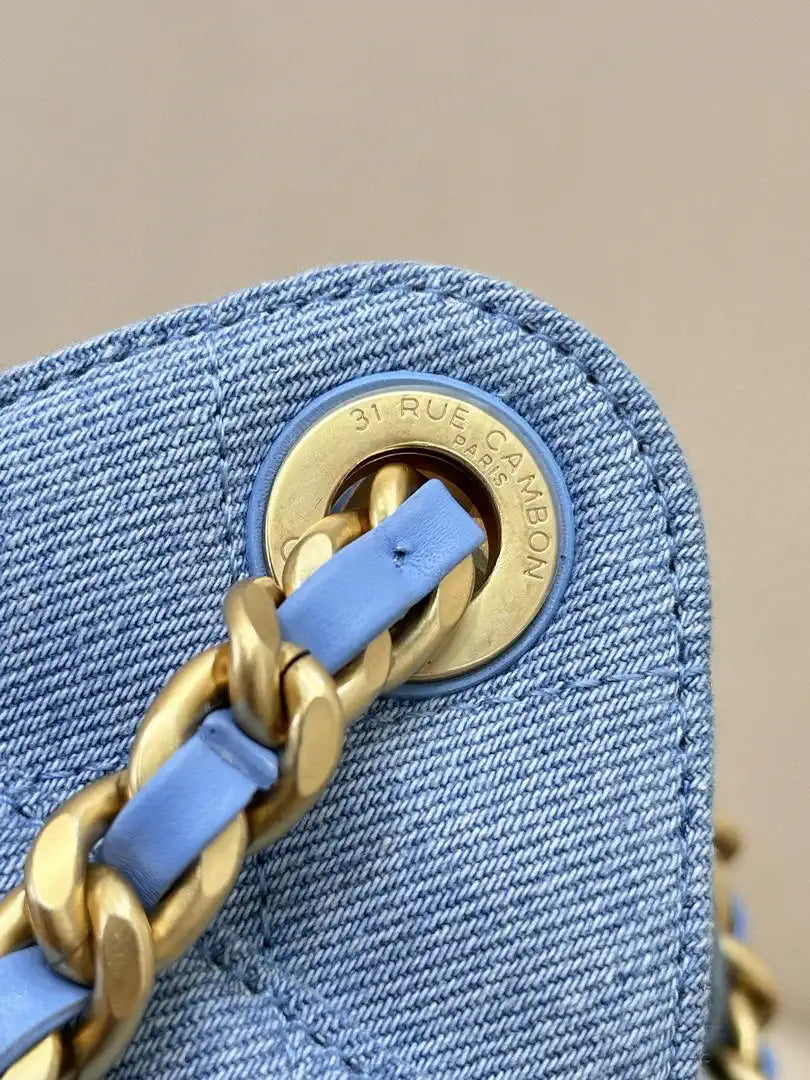 Chanel AS5631 Mini Hobo Denim Blue & Gold-Tone Metal
