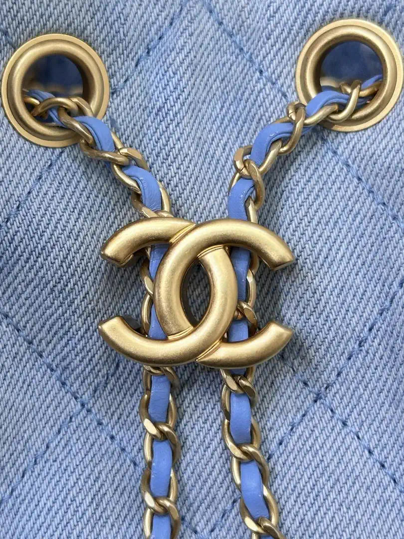 Chanel AS5631 Mini Hobo Denim Blue & Gold-Tone Metal