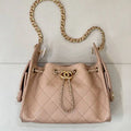 Chanel AS5631 Mini Hobo Calfskin Light Brown