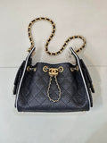 Chanel AS5631 Mini Hobo Handbags Braided Raffia Calfskin & Gold-Tone Black