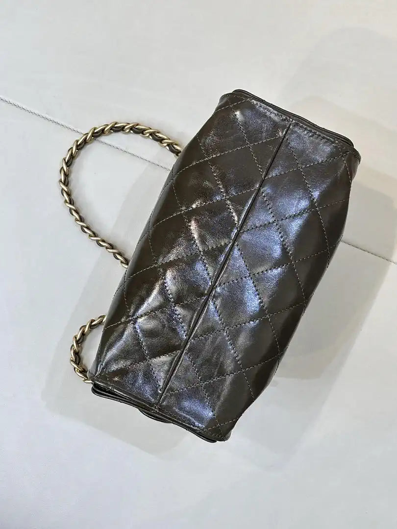 Chanel AS5631 Mini Hobo Lambskin &  Gold-Tone Dark Green