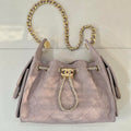 Chanel AS5631 Mini Hobo Suede & Gold-Tone Metal Haze Gray