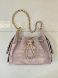 Chanel AS5631 Mini Hobo Suede & Gold-Tone Metal Haze Gray