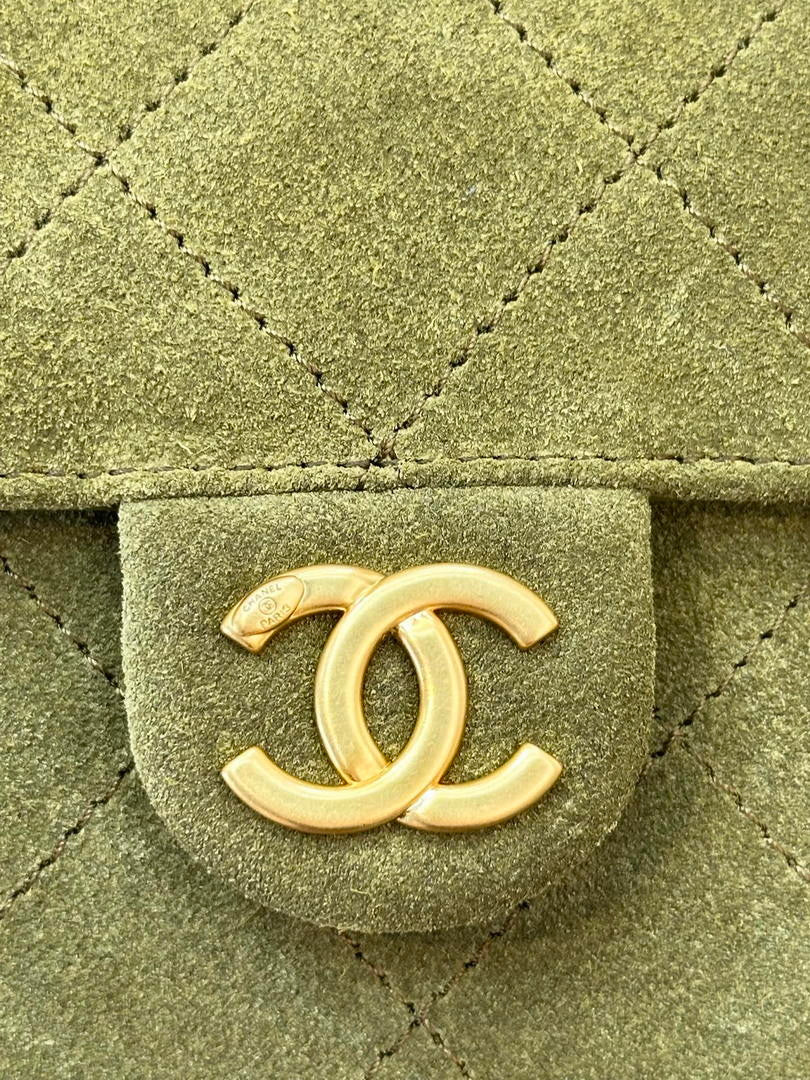 Chanel AS5631 Mini Hobo Suede & Gold-Tone Metal Haze Green