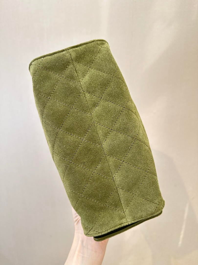Chanel AS5631 Mini Hobo Suede & Gold-Tone Metal Haze Green