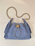 Chanel AS5631 Mini Hobo Suede & Gold-Tone Metal Haze Blue