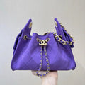 Chanel AS5631 Mini Hobo Suede & Gold-Tone Metal Purple