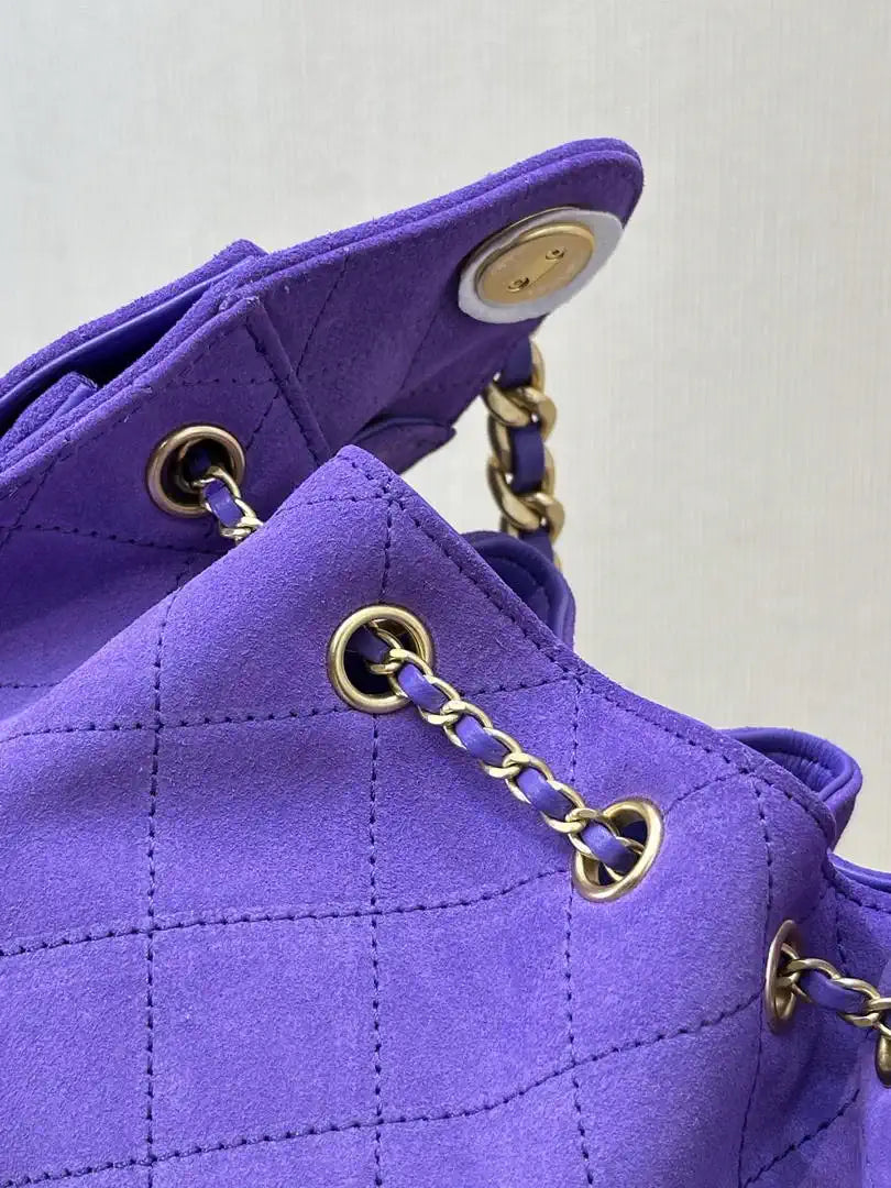 Chanel AS5631 Mini Hobo Suede & Gold-Tone Metal Purple