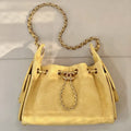 Chanel AS5631 Mini Hobo Suede & Gold-Tone Metal Yellow