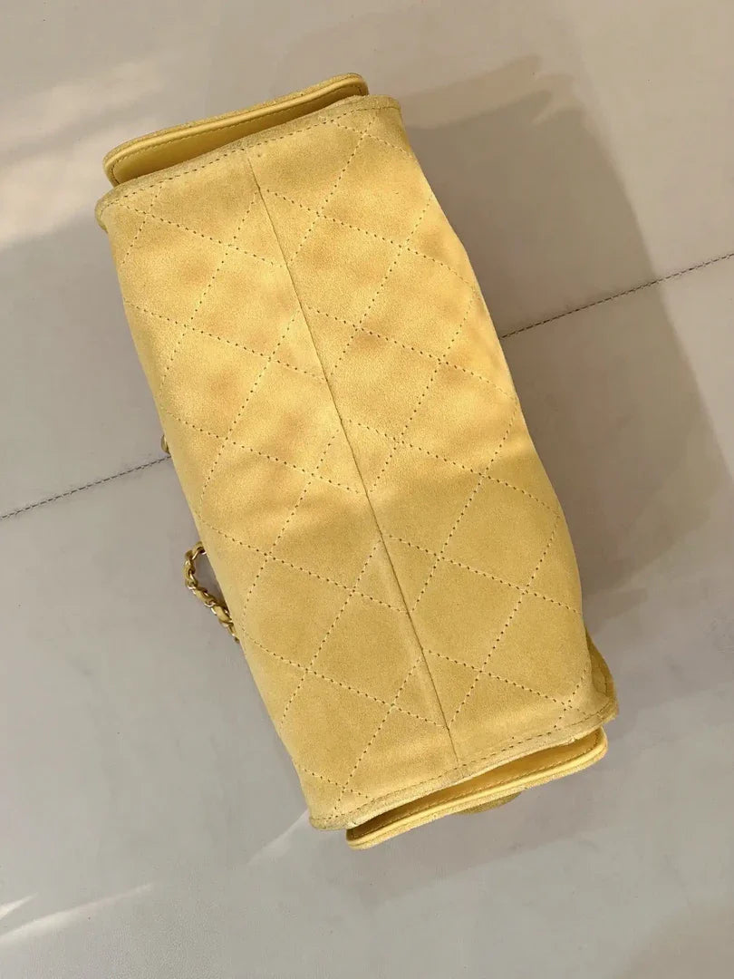 Chanel AS5631 Mini Hobo Suede & Gold-Tone Metal Yellow