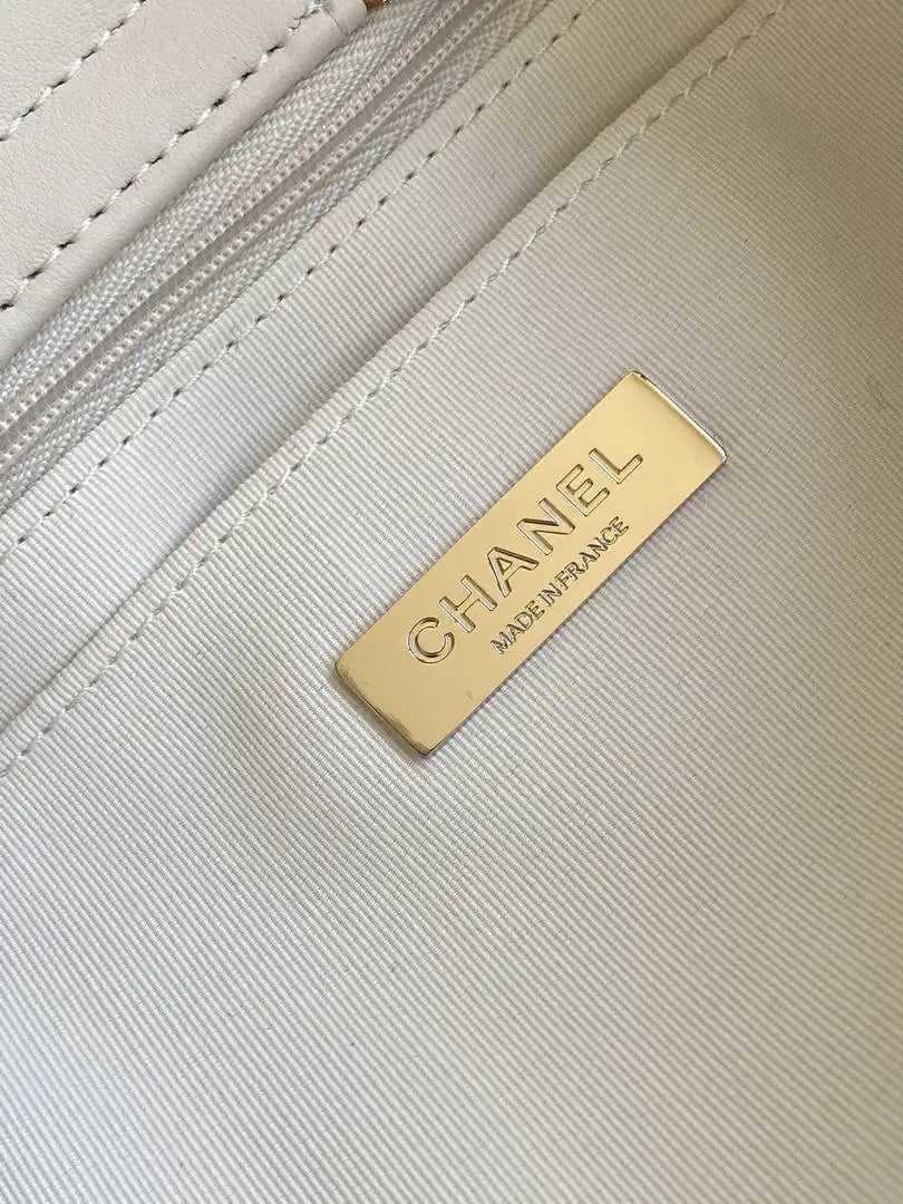 Chanel AS5688 25N Small Tote Tweed  Shearling Lambskin Purple & Green
