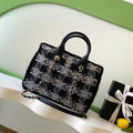 Chanel AS5688 25N Small Tote Tweed  Shearling Lambskin Black & Grey