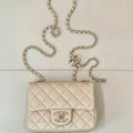 Chanel AS5758 Mini Flap Bag Apricot Lambskin 17cm Light Gold