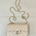 Chanel AS5759 Mini Flap Bag Lambskin 20cm Apricot
