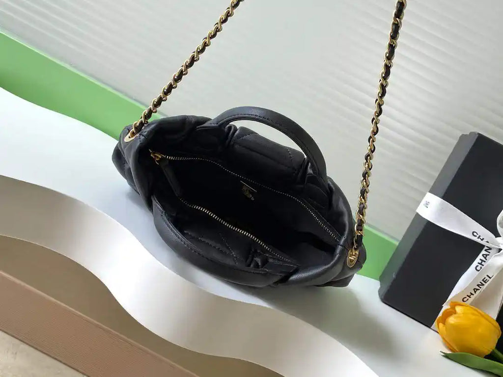 Chanel AS5849 Mini Bow Bag Lambskin & Gold-Tone Metal  Black